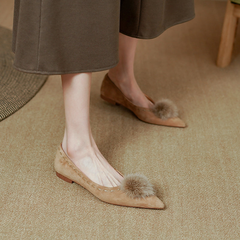 Women's Elegant Leather Pointed Toe Pump Shoes
