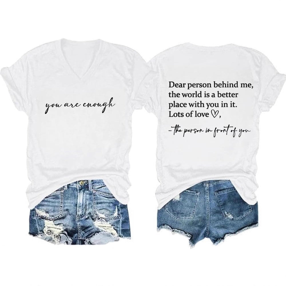 Stylish Womens V-Neck Short-Sleeve Pullover With A Print Pattern