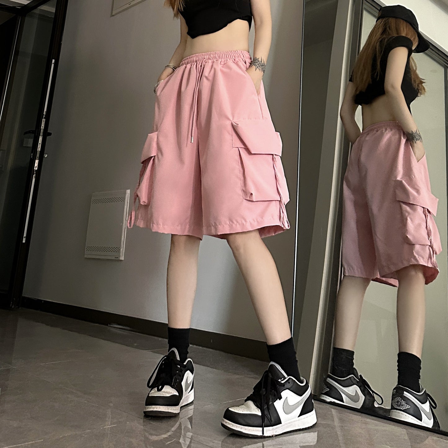 Women's American Summer Thin Wide Leg Casual Shorts
