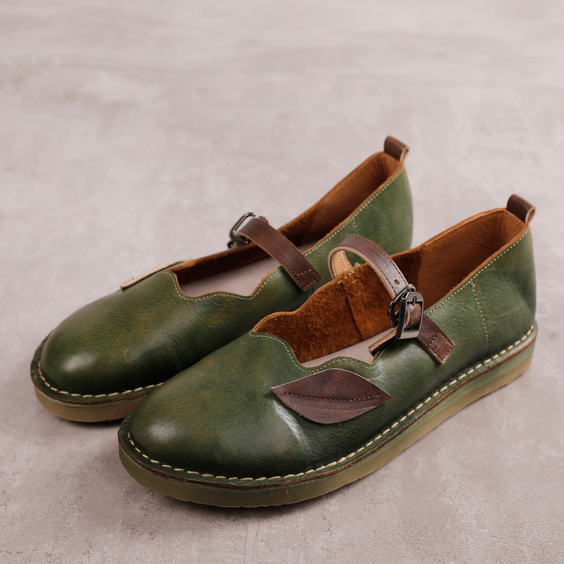 Spring And Summer New Round Head Shallow Mouth Retro Women's Shoes