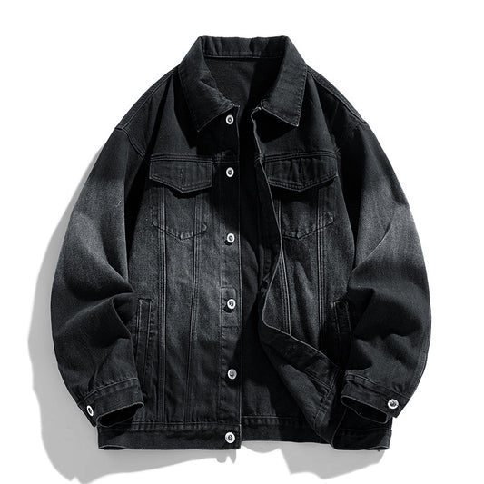 Retro denimjakke til mænd med løs pasform