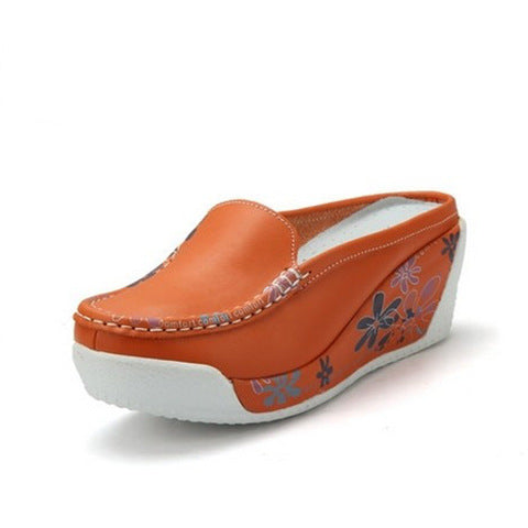 Women's Sandals And Slippers Wear Fashionable Thick-soled Slope Heels