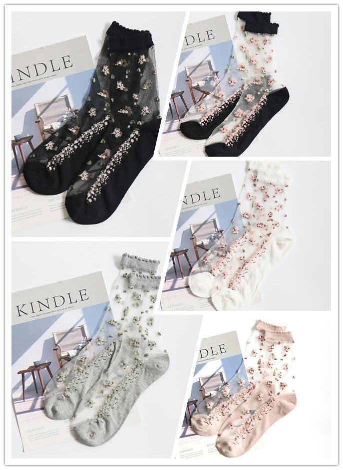 Jacquard crystal socks