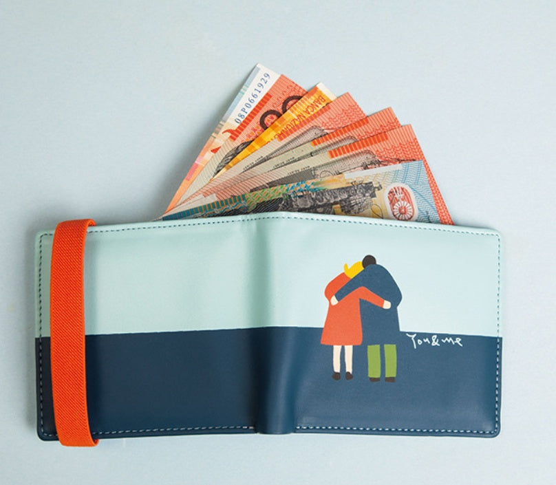 Elastic rope second generation printing short wallet