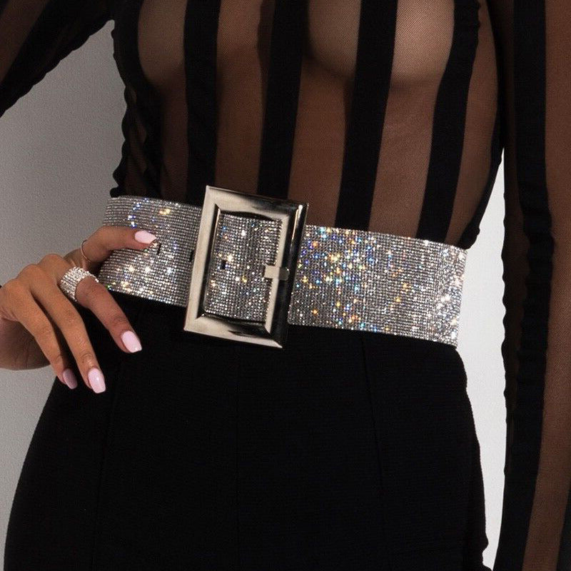 Ladies girdle fashion shiny belt waist chain