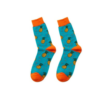 Men's and women's high-length flower long socks