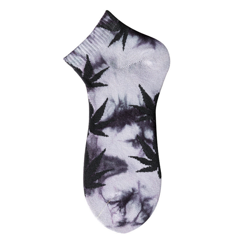 Tie-dye Shallow Cotton Boat Socks