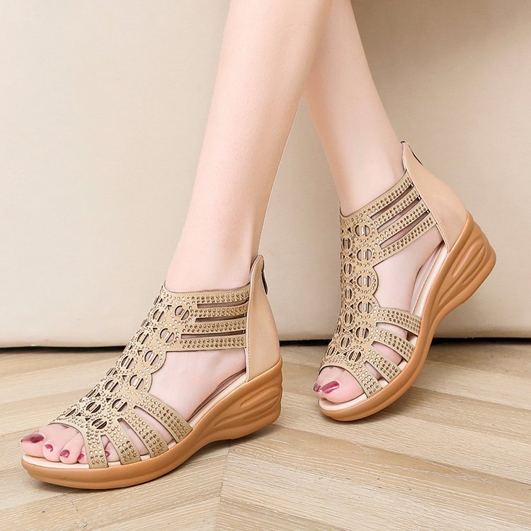 Fishbill wedge sandals