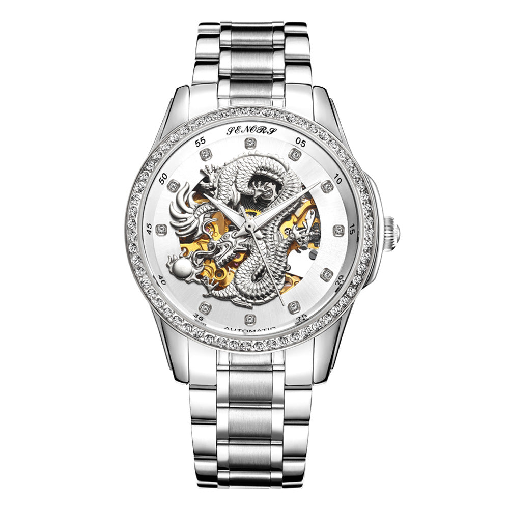Embossed Golden Dragon Men's Watch
