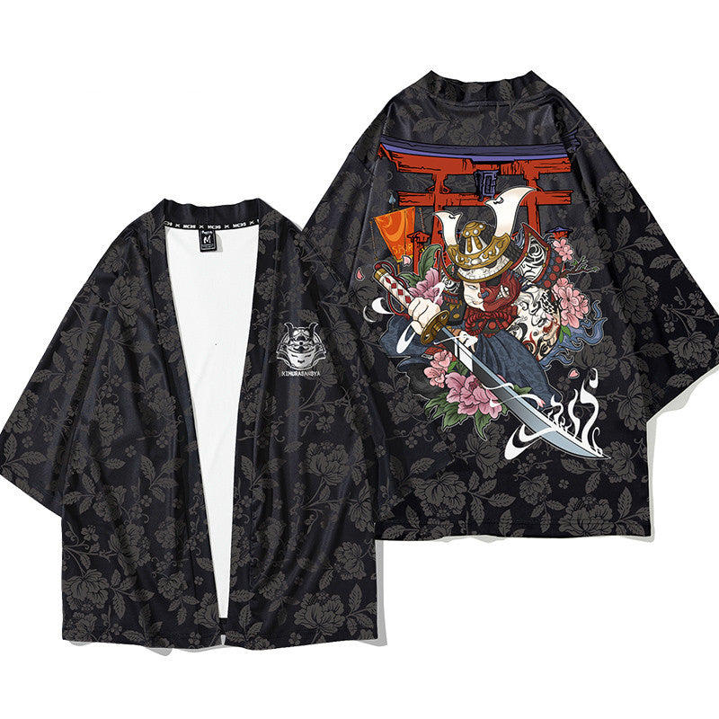 National tide japansk cardigan-morgenkåbe