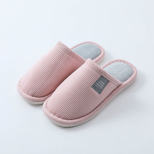 Cotton slippers female warm cute plush couple home
