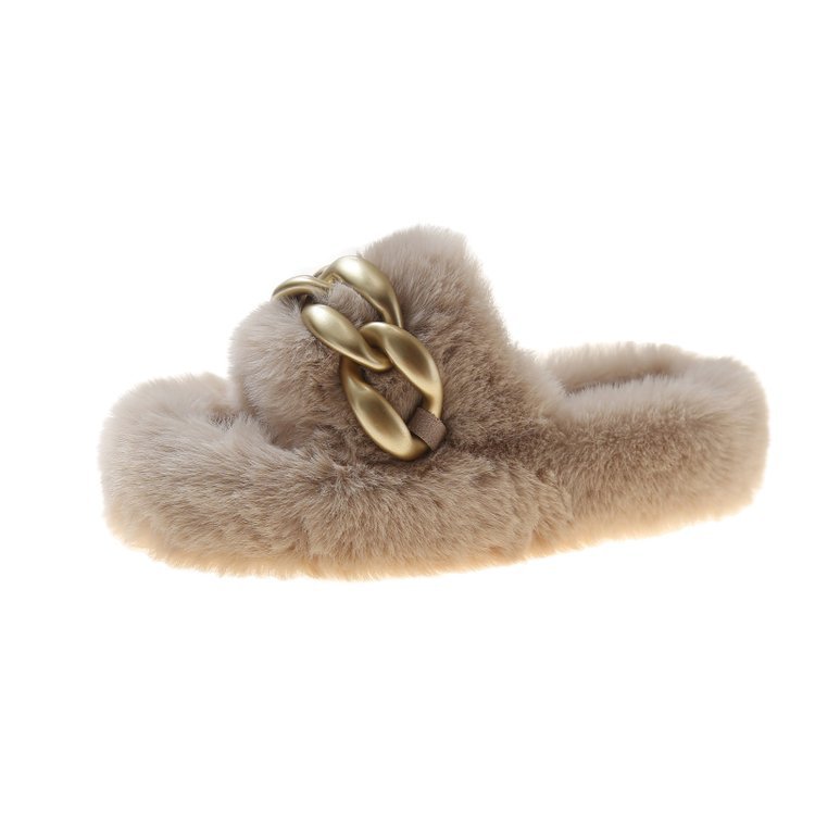 Wool Slippers With Thick Soles For Women To Wear Outside