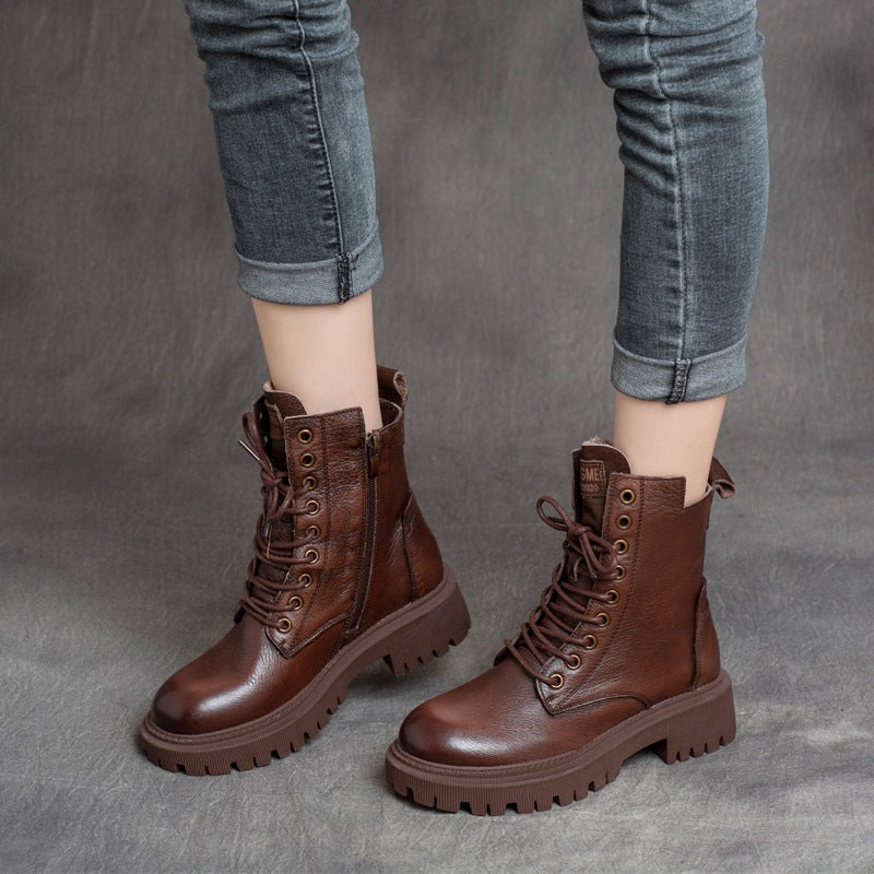 Mid-Tube All-Match Martin Boots Side Zipper