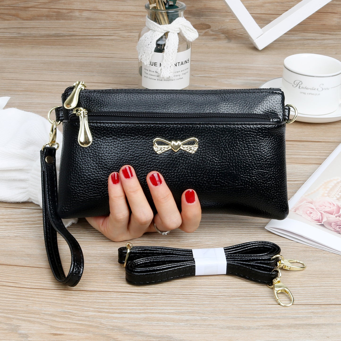Sommer Dame Clutch Casual All-match Lille Taske Mobiltelefon Pung Skuldertaske