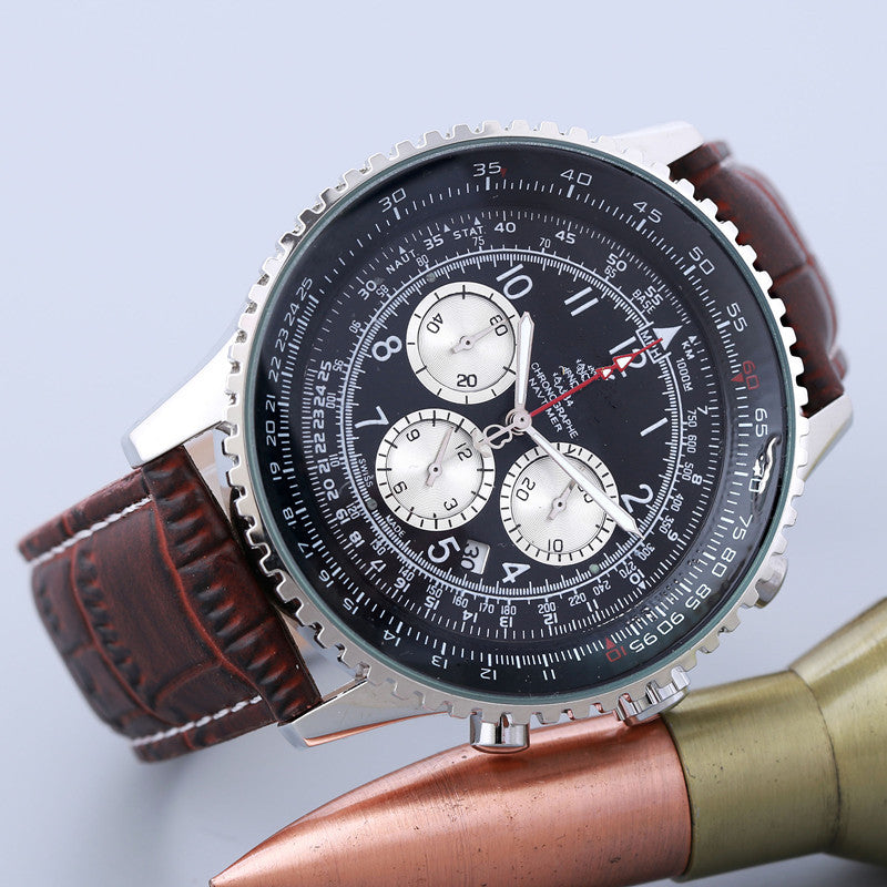 pin quartz watch with calendar
