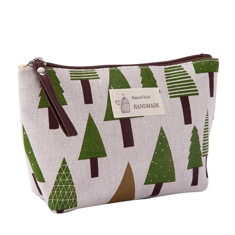 Dot fabric cosmetic bag