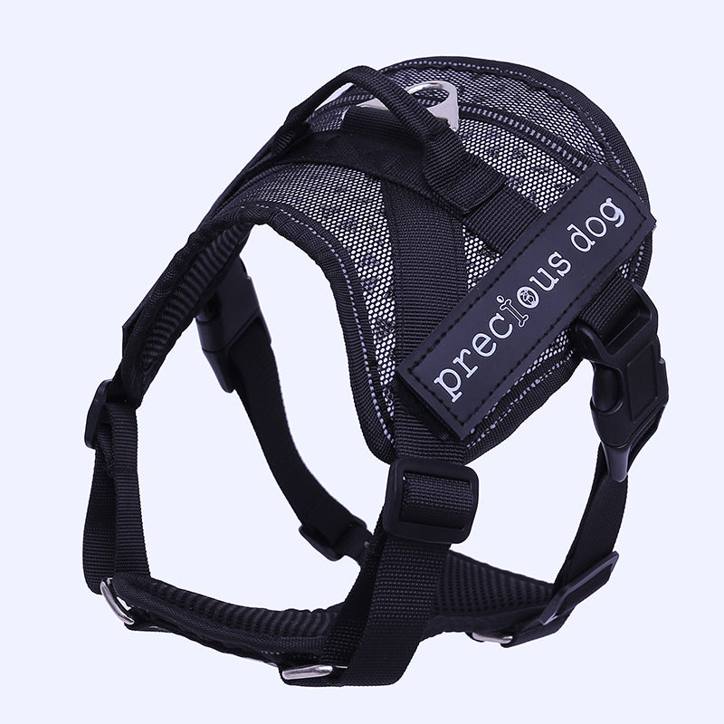 Adjustable dog traction chest and back