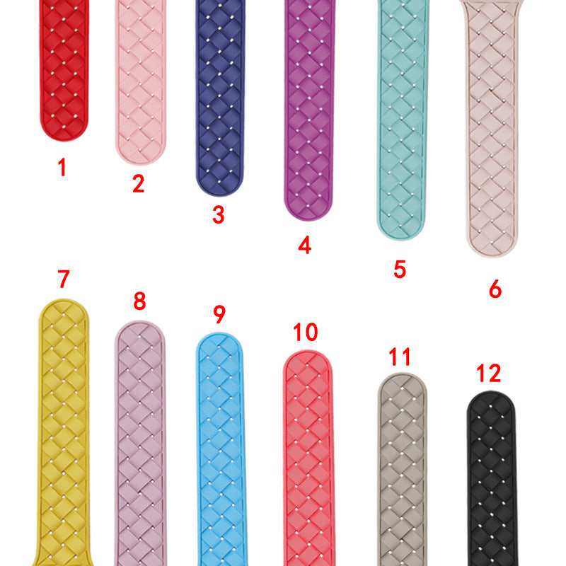 Watch Square Buckle Woven Silicone Strap