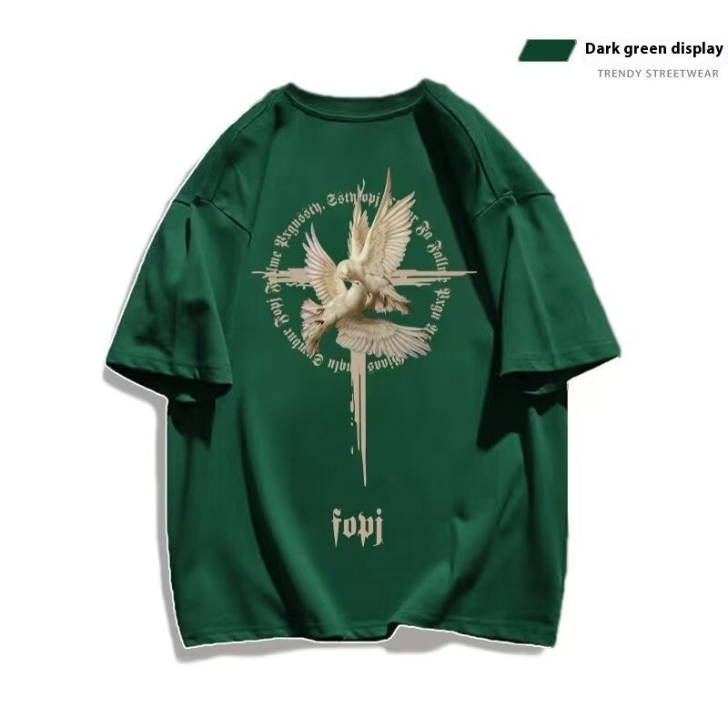 Women's Simple Printed Loose Short Sleeve