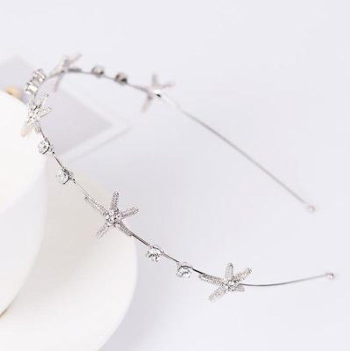 Starfish shell imitation pearl headband female sweet simple headdress net red press hairpin