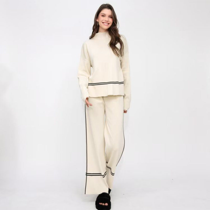 Fashionable And Versatile Autumn And Winter Knitted Two-piece Set