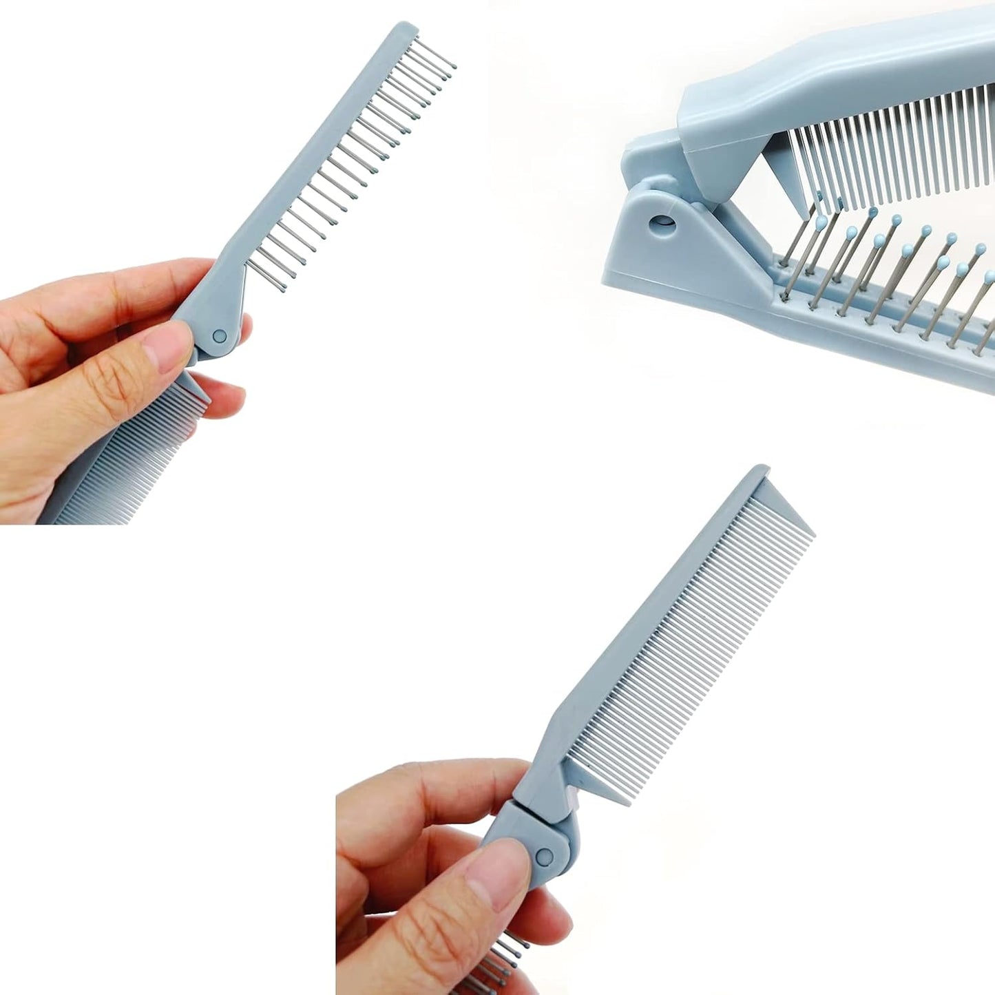 3 X Cepillo De Plegable Peine, Cepillo De Pelo Viaje De Bolsillo Para Mujeres Y Niñas, Cepillo De Cabeza De Masaje Y Peine De Dientes Finos