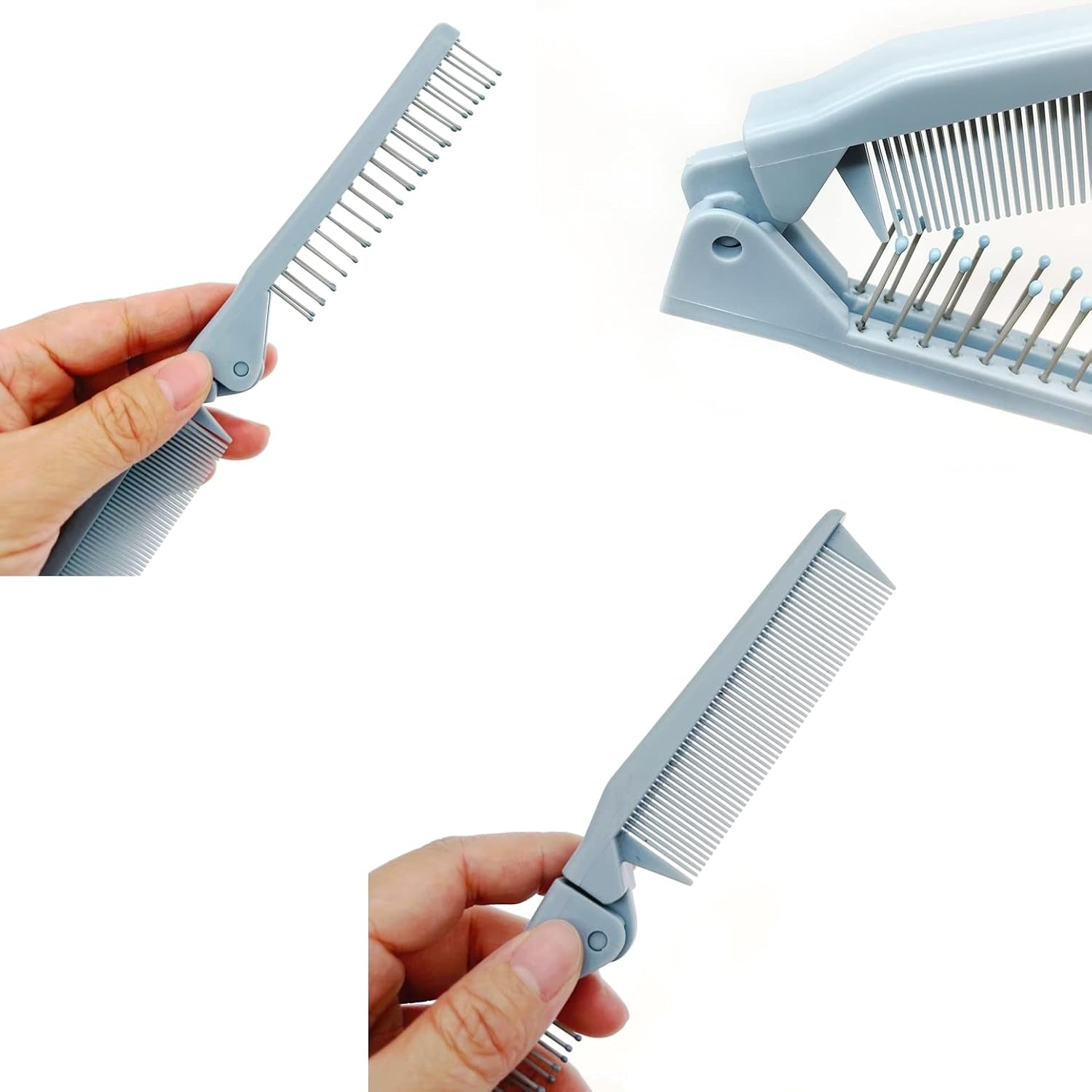 3 X Cepillo De Plegable Peine, Cepillo De Pelo Viaje De Bolsillo Para Mujeres Y Niñas, Cepillo De Cabeza De Masaje Y Peine De Dientes Finos