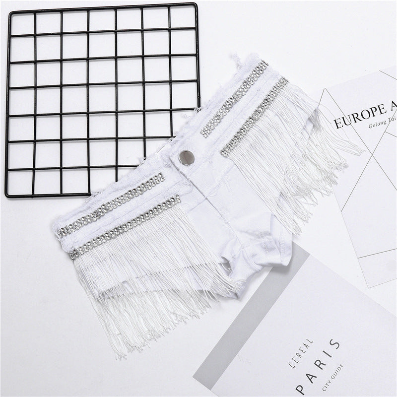 Slim Skinny Fringe Super Shorts