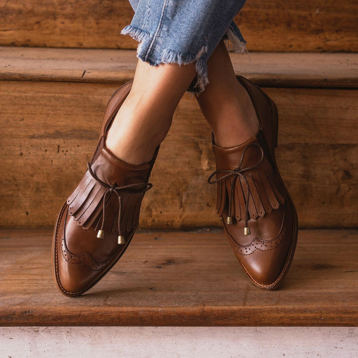 Large Size Round Toe Tassel Single Shoes
