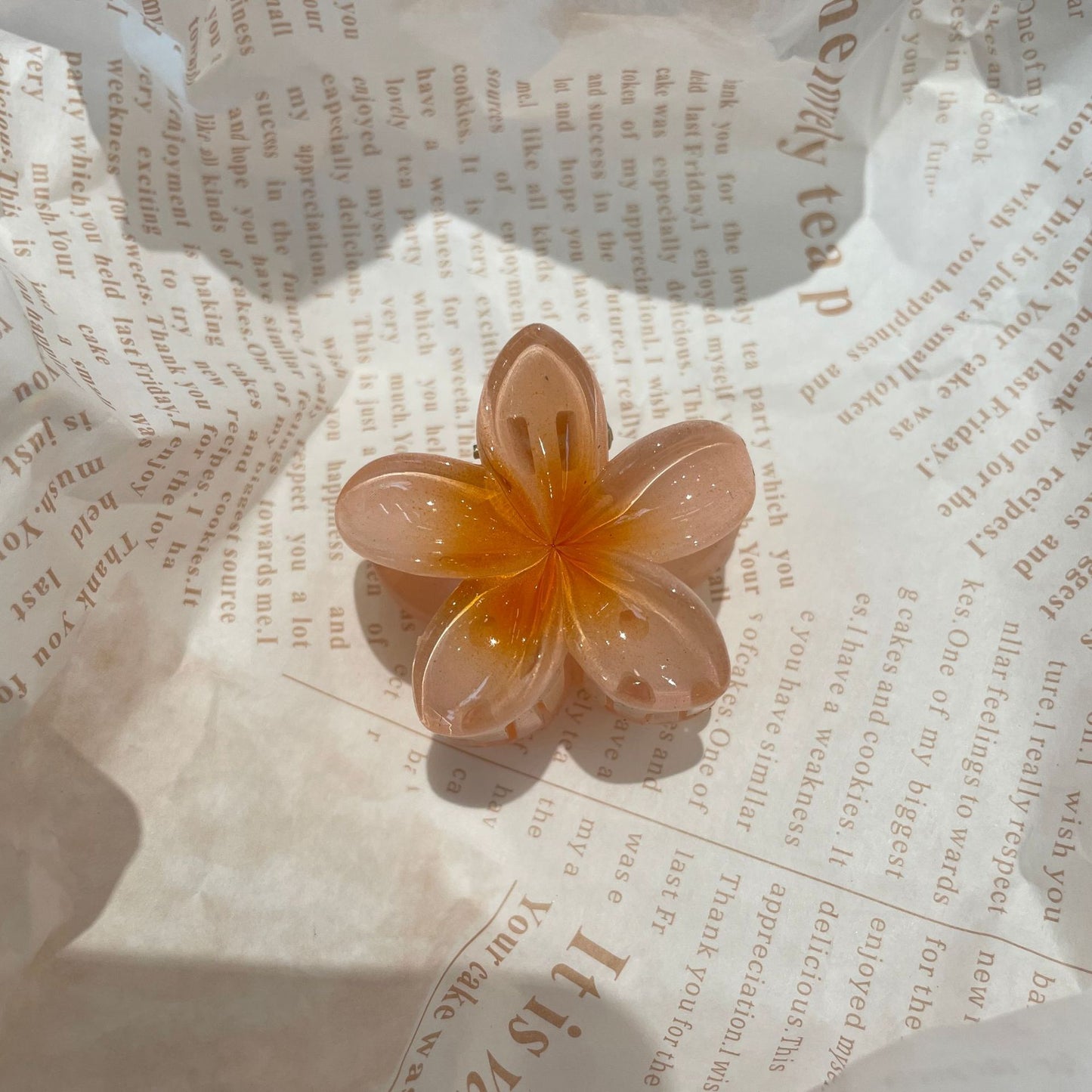 Plumeria Rubra Grip Flower Barrettes Female 4CM
