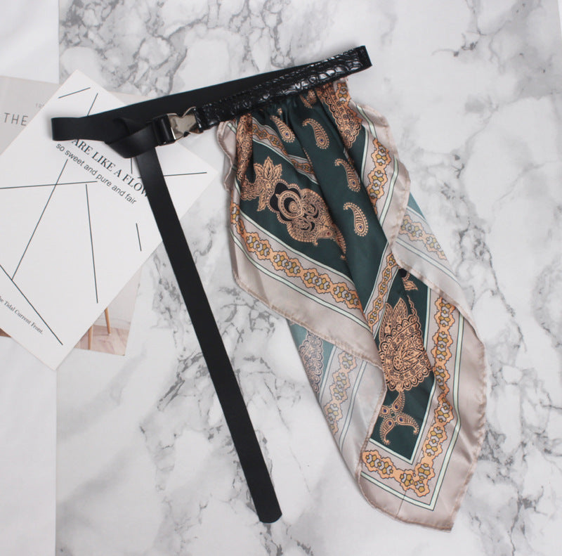 Vintage fashion punch-free scarf belt