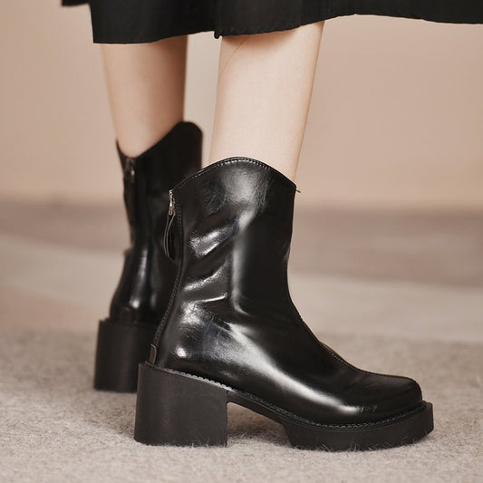 Zipper Comfortable British Style Fashion Boots