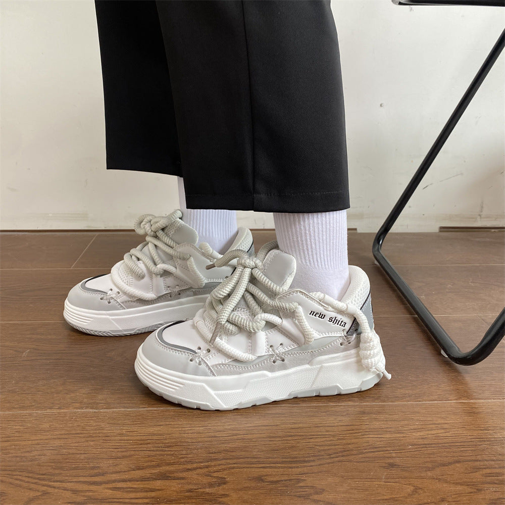 Fede Dad-sko til damer, alsidige, til studiebrug, casual, platform, højdeøgende