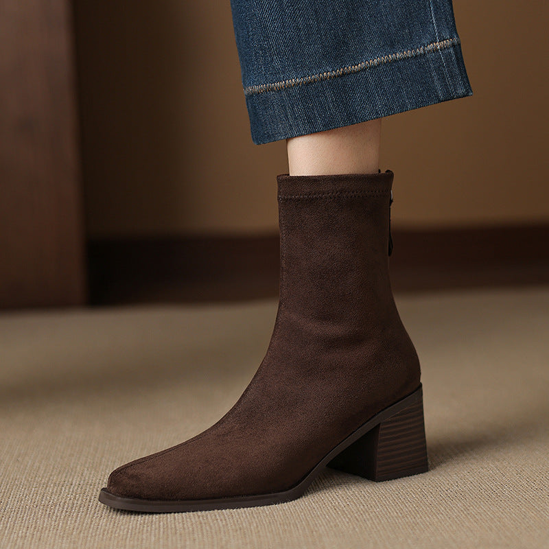 Womens Stylish And Elegant Suede Skinny Boots
