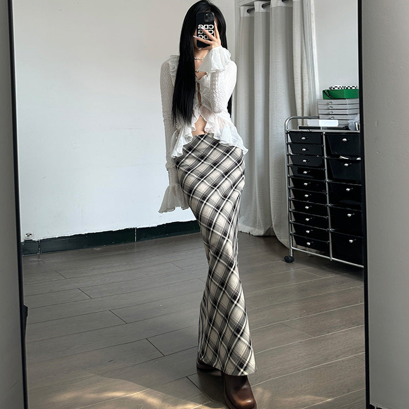 Women's Retro Fashion Rhombus Hip Skirt