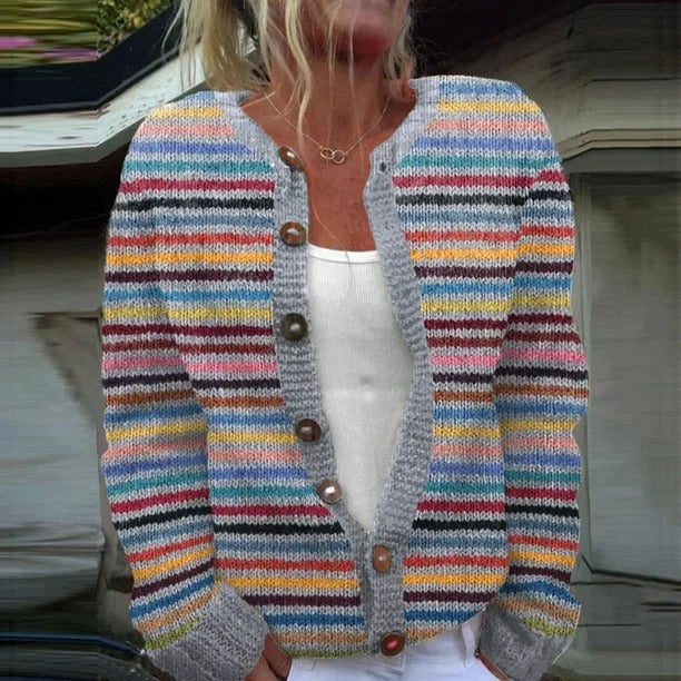 Cardigan Color-blocked Loose-fitting Fashionable Knitwear