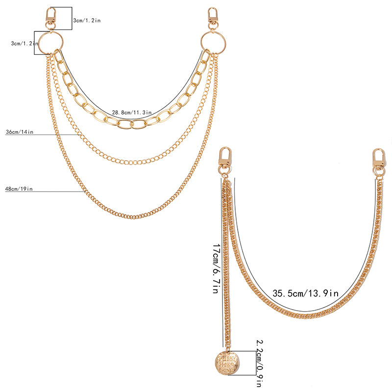 Tassel geometric waist chain