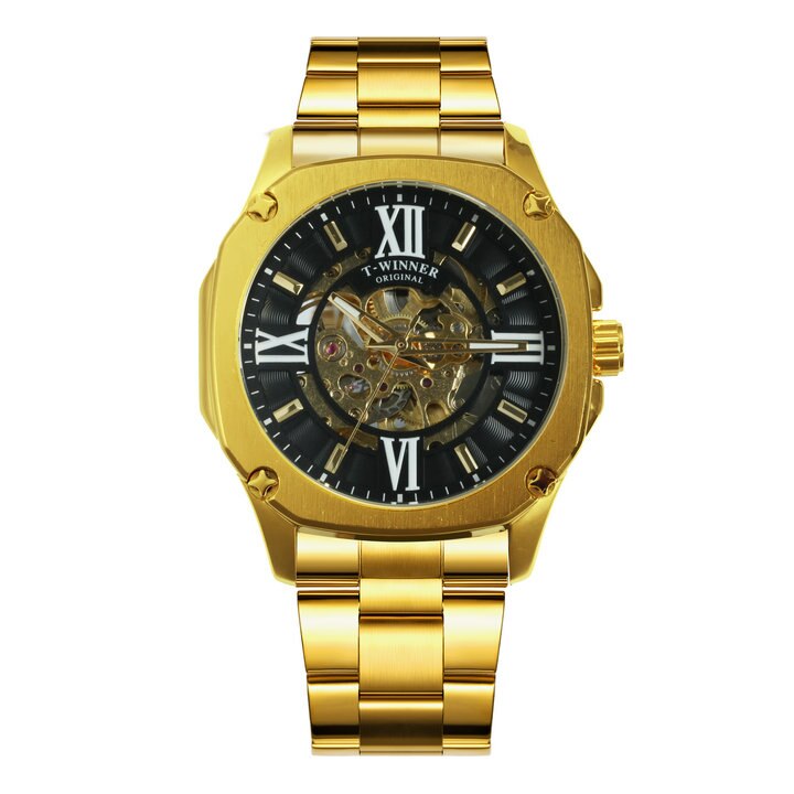 Fashion hollow men's mechanical watch
