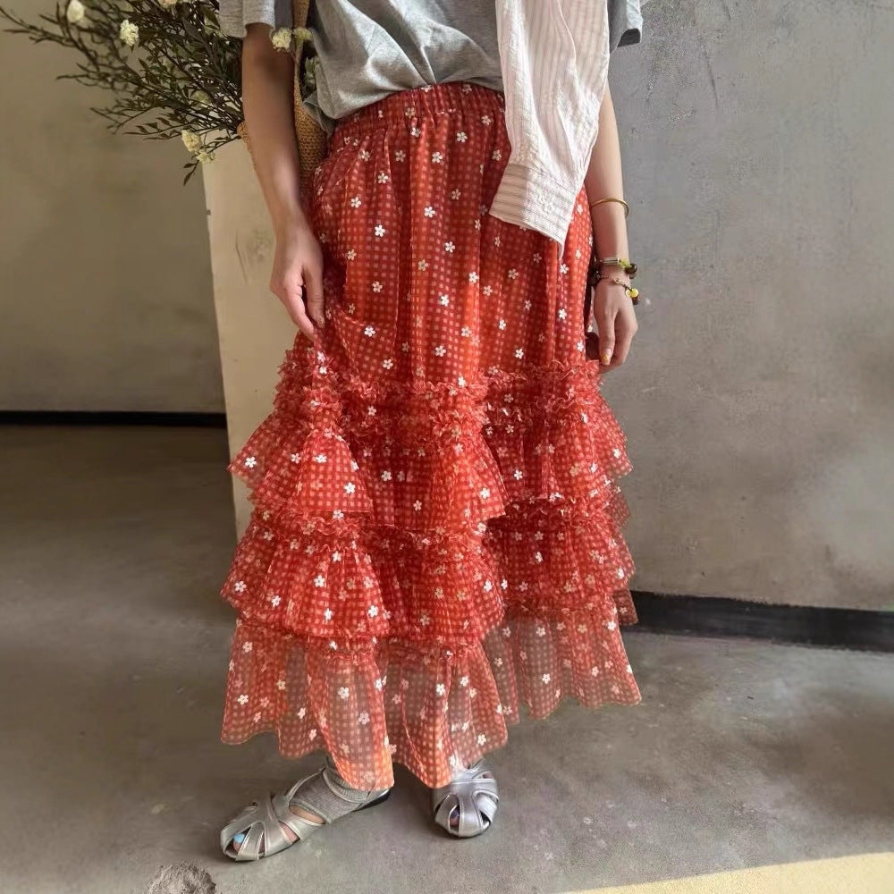 Sweet-style High-waisted Skirt For Dates