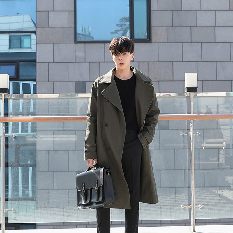 solid color lapel trench coat