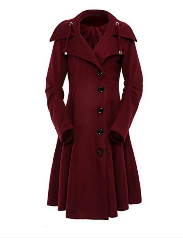 New European And American Irregular Hem Double-Sided Woolen Coat