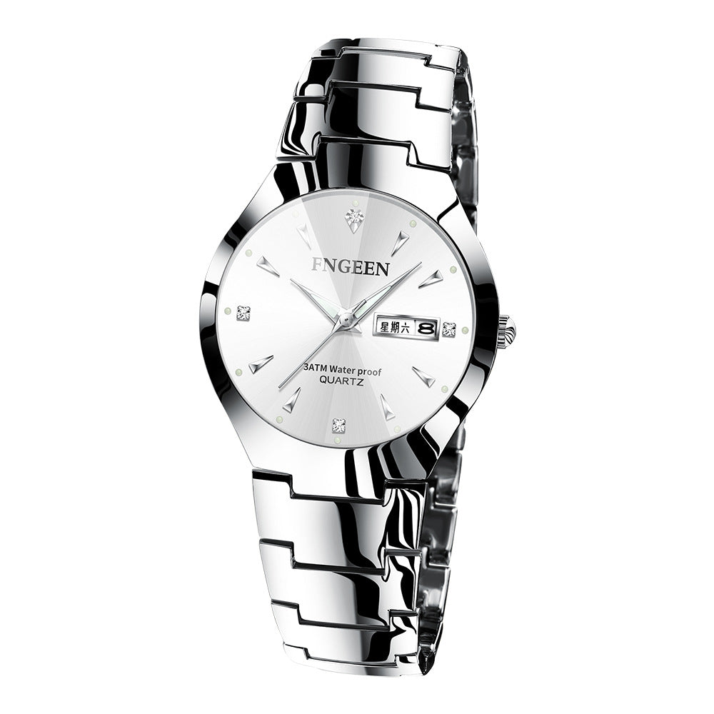 Couple waterproof ultra-thin quartz watch