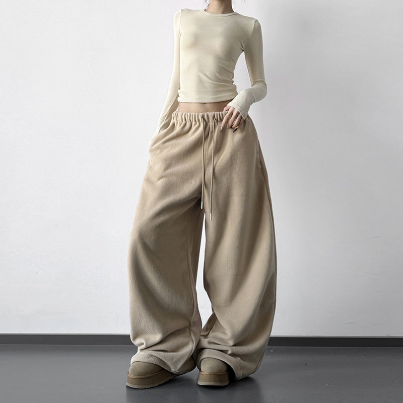 High-Waisted Slimming Straight-Leg Wide-Leg Sweatpants For Women