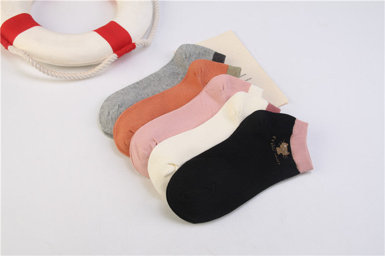 Summer CAT Warm Comfortable Cotton Girl Women's Socks Ankle Low Female