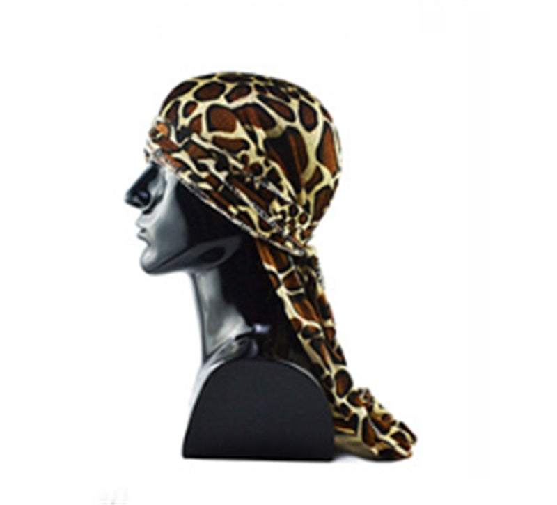 Plush printed long tail hat