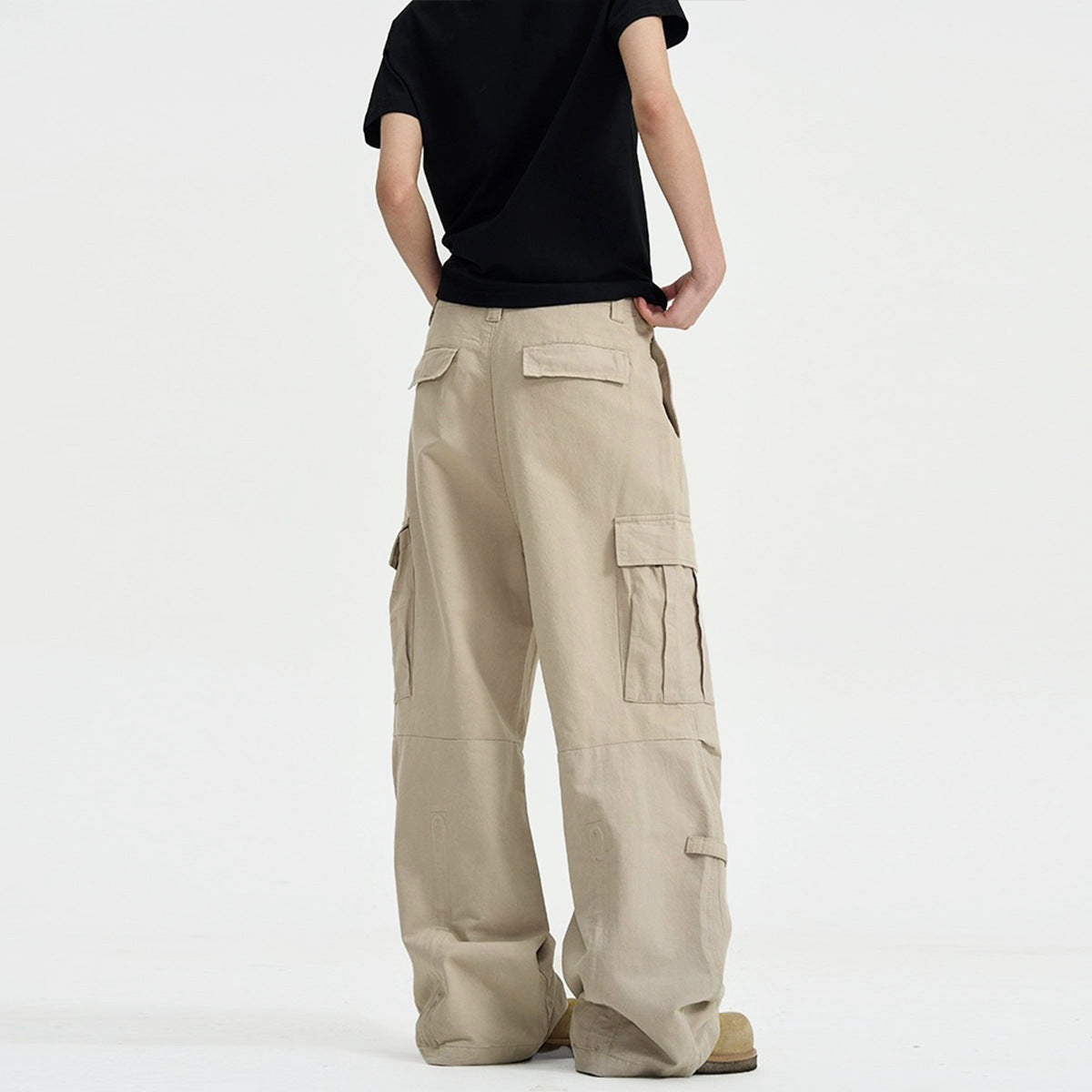 Vintage Crumpled Loose Wide-leg Overalls Cotton Overalls