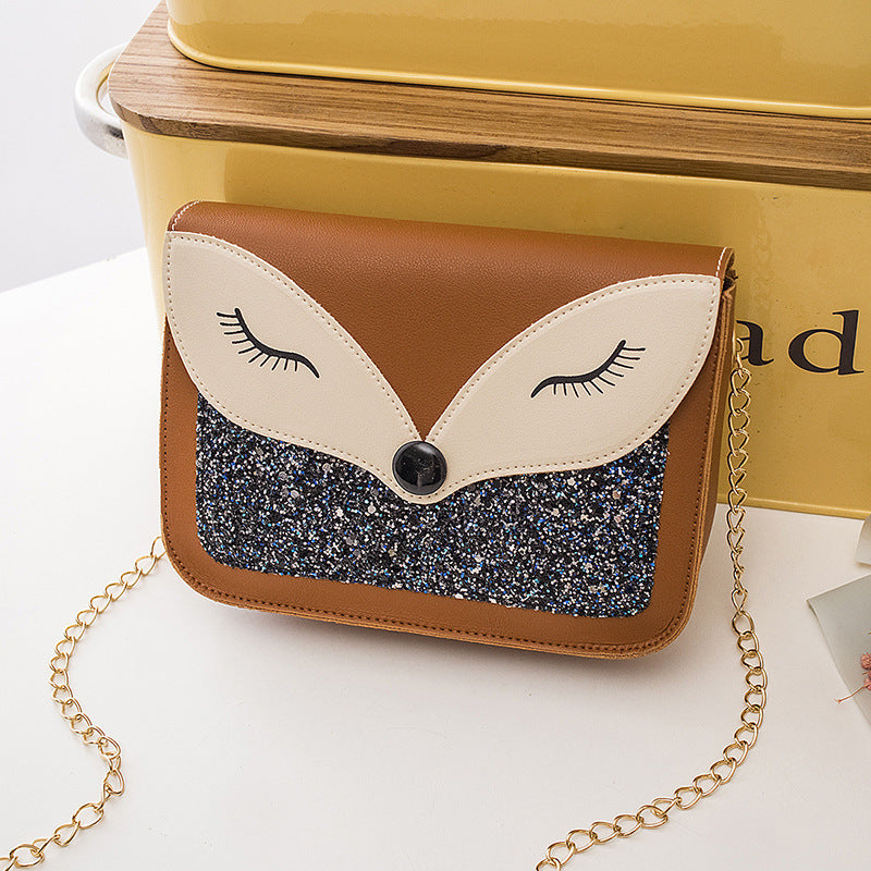 Fashion Contrast Sequins Small Square Bag Lady
