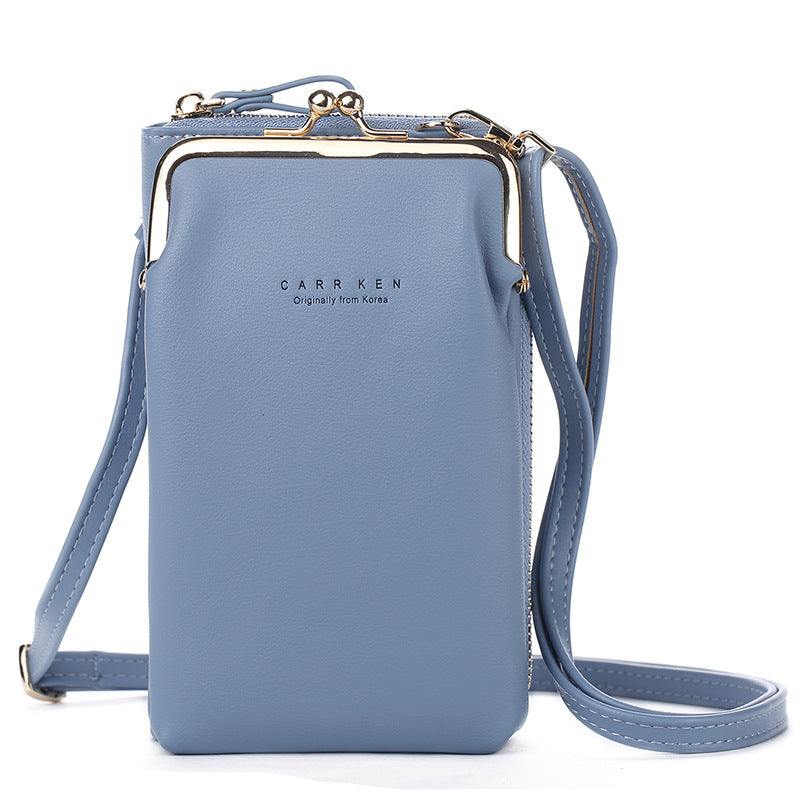 Solid color metal mobile phone bag