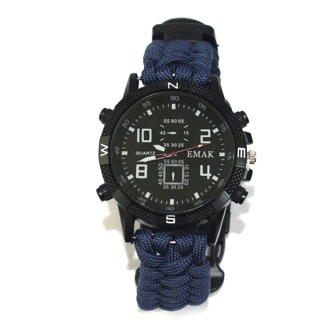 Outdoor camping survival seven core umbrella rope woven watch AK17 multi-function compass survival watch