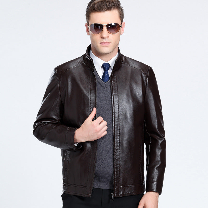 Sheepskin spring and autumn Lapel leather jacket